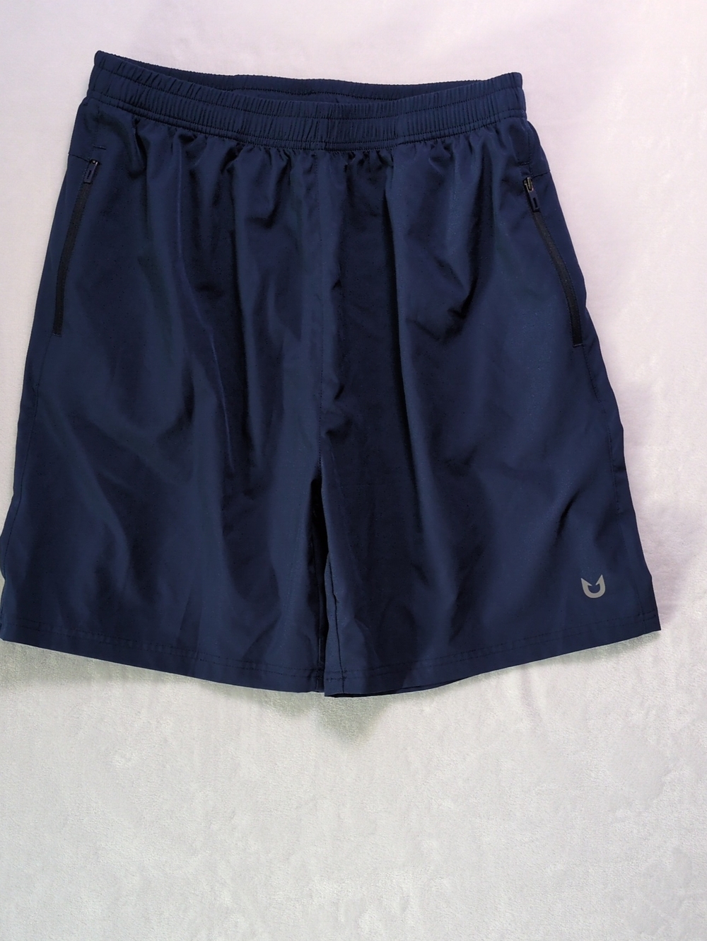Northyard Mens Size Large 7 Inch Inseam Athletic Shorts Navy Blue Zipper Pocket